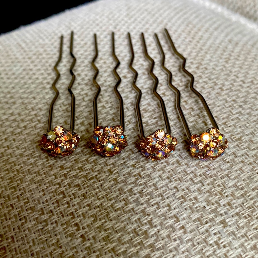 Vintage hairpin set of four. Updo pins.